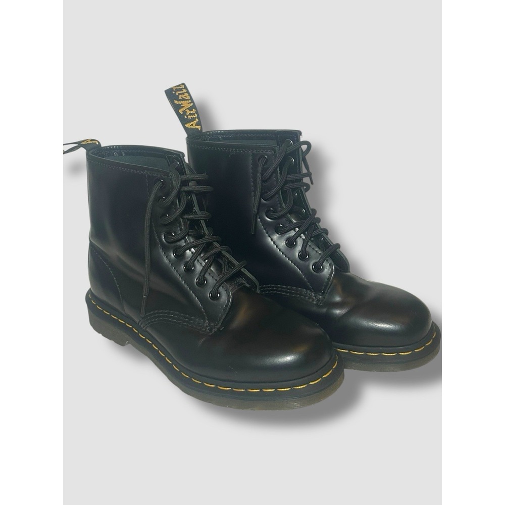 Dr Martens 1460 Black Smooth Leather 8 Eye Boots Mens 7 Womens 8 EU 39